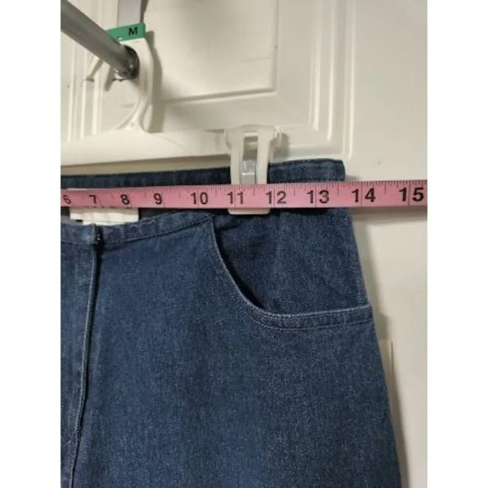 NWT Basix II Embroidered Sheer Side Mid Rise Denim Straight Jeans Blue Womens 4 - Picture 16 of 16